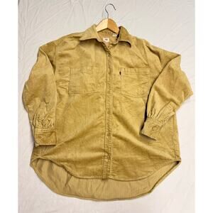 Levis Corduroy Shirt button down Mens size  small Tan Beige Long Sleeve